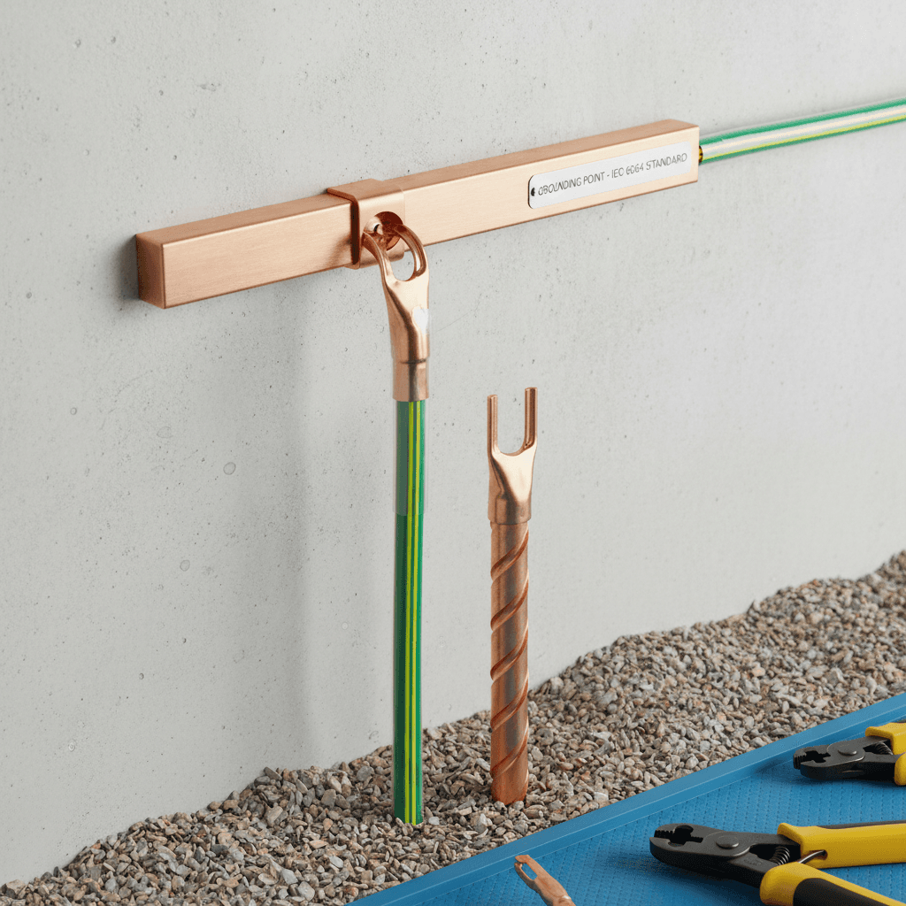 Properly secured grounding installation with quality connections and materials