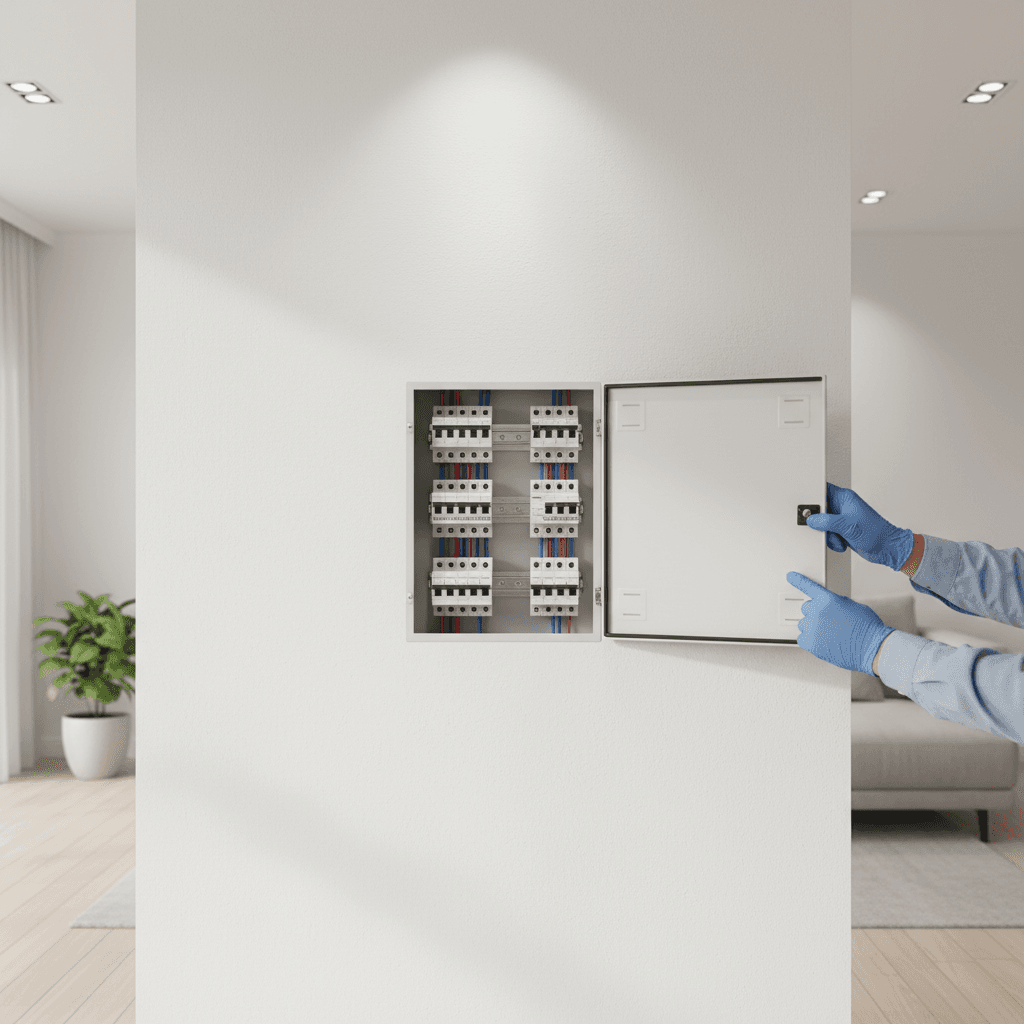 Panel MCB dan box panel instalasi baru yang rapi